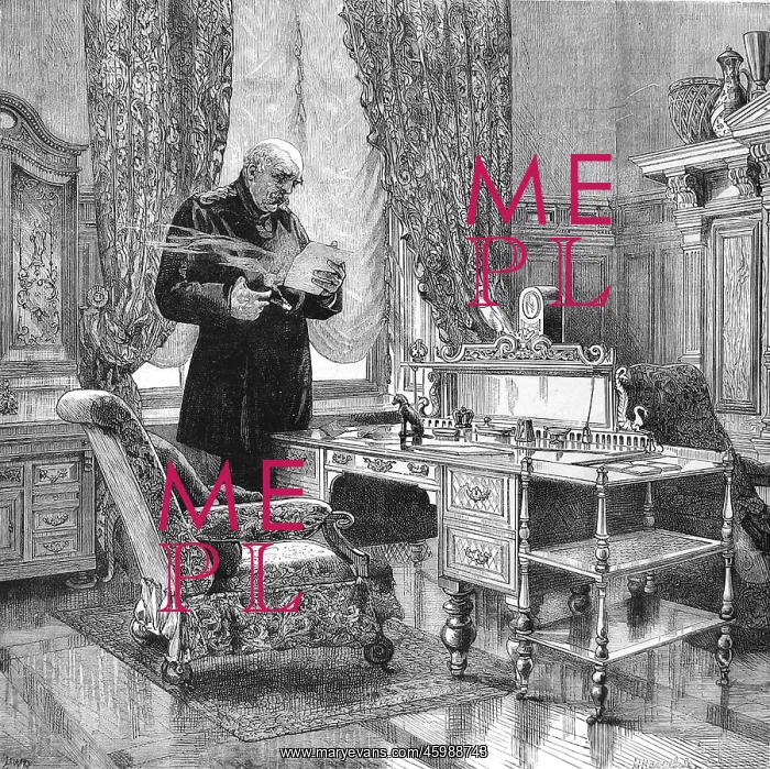 : Prince Otto von Bismarck in his study 1882 : Prince Otto von Bismarck in his study 1882