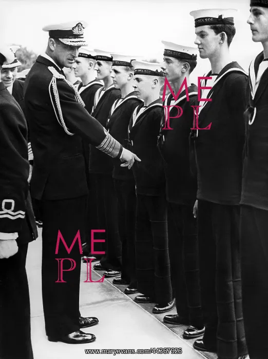 : Prince Philip inspecting Naval Cadets, Windsor Castle : Prince Philip inspecting Naval Cadets, Windsor Castle