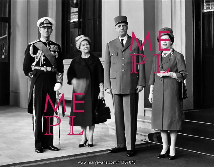 : Prince Philip, Yvonne Vendroux, Charles De Gaulle & Queen El : Prince Philip, Yvonne Vendroux, Charles De Gaulle & Queen El