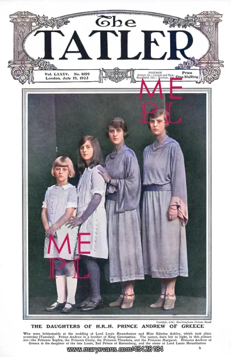 : Prince Philip's four sisters, 1922 : Prince Philip's four sisters, 1922