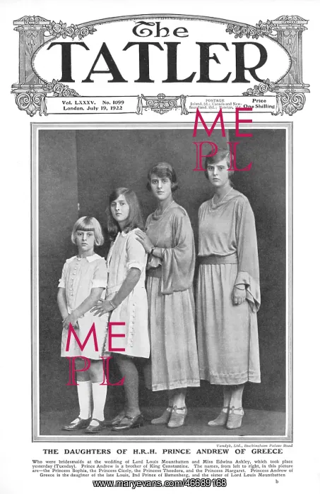 : Prince Philip's four sisters, 1922 : Prince Philip's four sisters, 1922