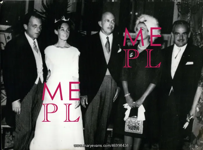 : Prince Rainier and Princess Grace at a wedding, Monaco : Prince Rainier and Princess Grace at a wedding, Monaco