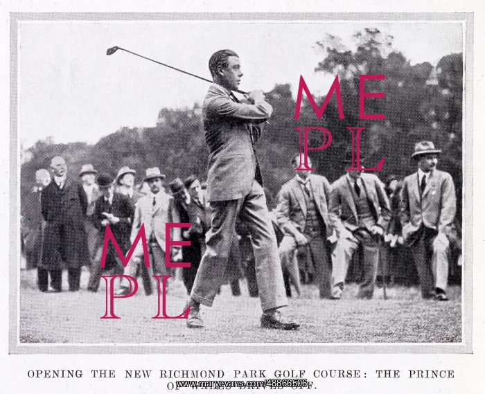 : Prince of Wales drives from the first tee - Richmond : Prince of Wales drives from the first tee - Richmond
