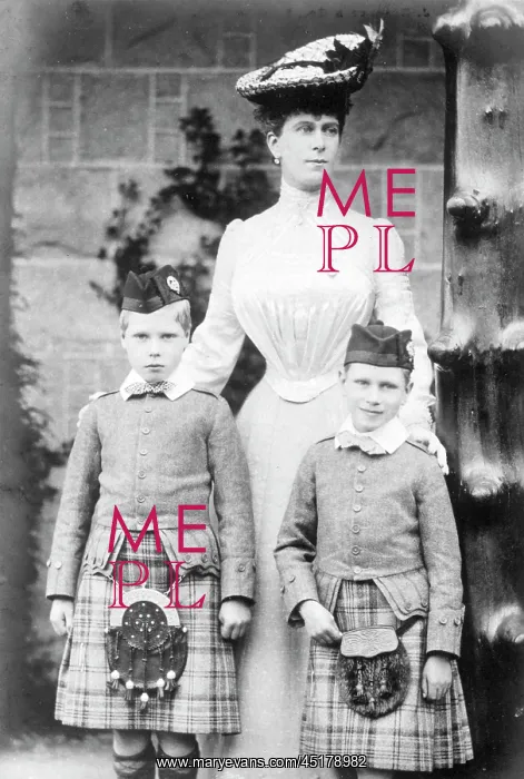 : Princes Edward and Albert of Wales with their mother : Princes Edward and Albert of Wales with their mother