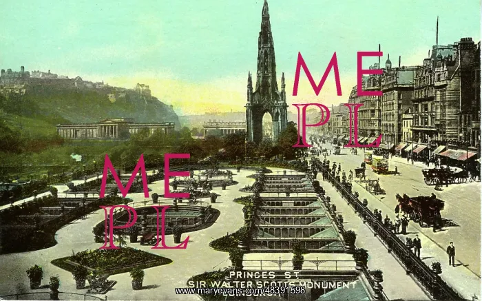 : Princes St & Sir Walter Scott's Monument, Edinburgh, Midloth : Princes St & Sir Walter Scott's Monument, Edinburgh, Midloth