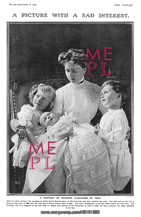 : Princess Alexander of Teck and her children : Princess Alexander of Teck and her children
