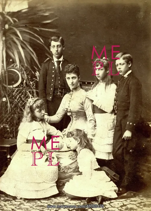 : Princess Alexandra of Wales and her children : Princess Alexandra of Wales and her children