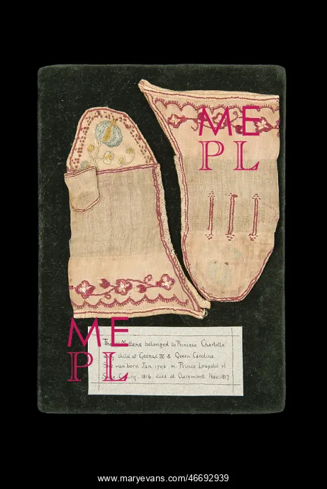: Princess Charlotte's mittens, c1799 : Princess Charlotte's mittens, c1799