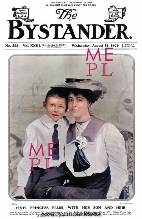 : Princess Daisy of Pless with her son : Princess Daisy of Pless with her son