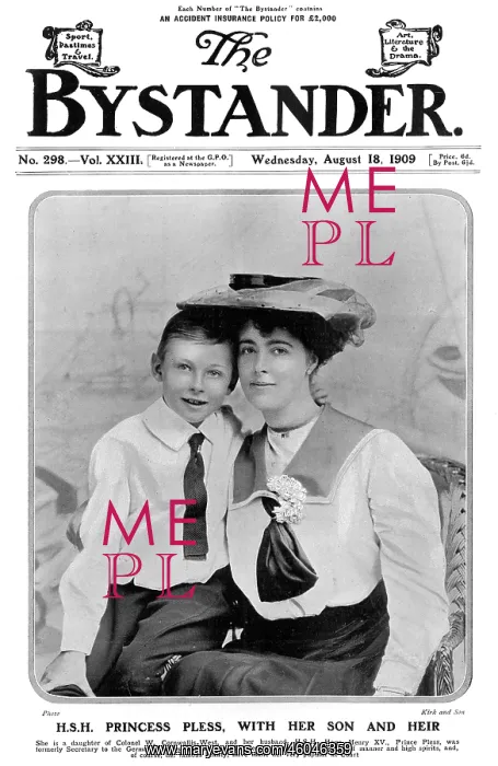 : Princess Daisy of Pless with her son : Princess Daisy of Pless with her son