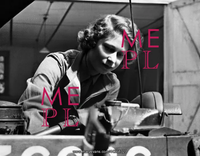 : Princess Elizabeth as car mechanic : Princess Elizabeth as car mechanic