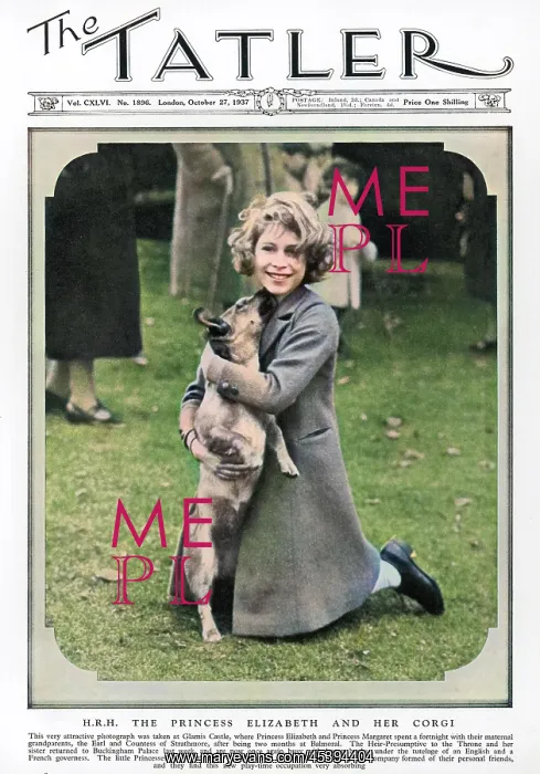 : Princess Elizabeth and her corgi : Princess Elizabeth and her corgi
