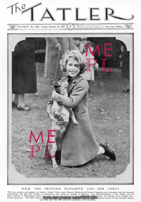 : Princess Elizabeth and her corgi : Princess Elizabeth and her corgi