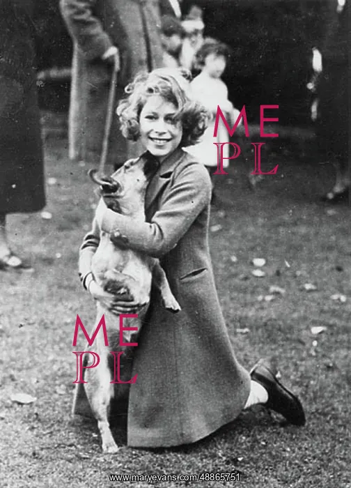 : Princess Elizabeth and her corgi : Princess Elizabeth and her corgi