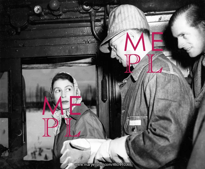 : Princess Elizabeth drives the royal train, Canada, 1951 : Princess Elizabeth drives the royal train, Canada, 1951