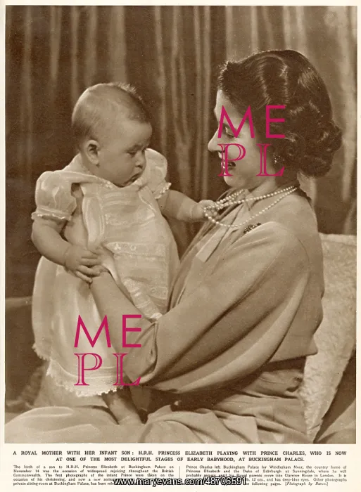 : Princess Elizabeth and her eldest son Prince Charles 1949 : Princess Elizabeth and her eldest son Prince Charles 1949