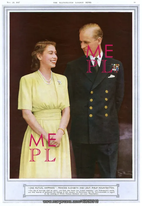 : Princess Elizabeth and Lieutenant Philip Mountbatten : Princess Elizabeth and Lieutenant Philip Mountbatten