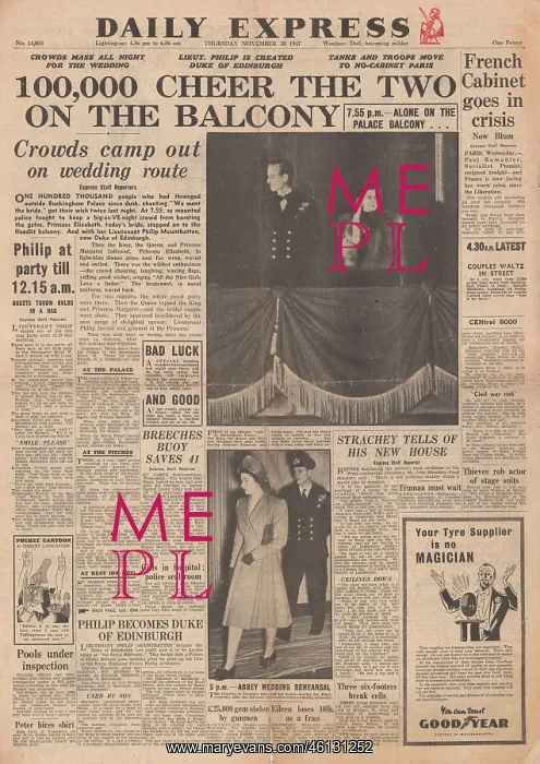 : Princess Elizabeth marries Philip Mountbatten : Princess Elizabeth marries Philip Mountbatten