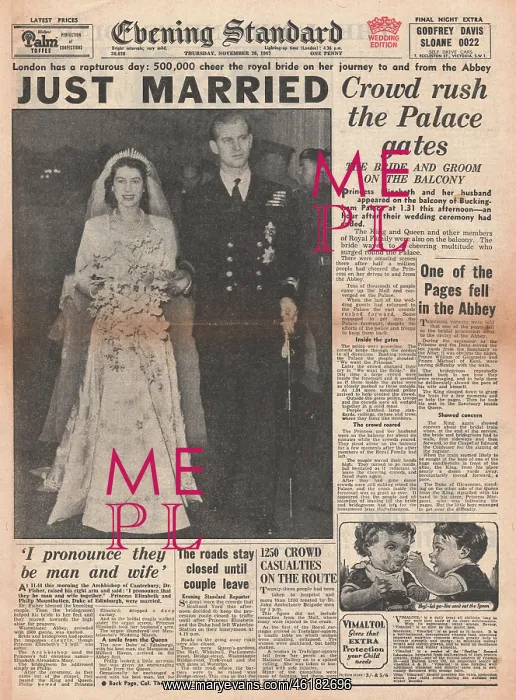 : Princess Elizabeth marries Philip Mountbatten : Princess Elizabeth marries Philip Mountbatten