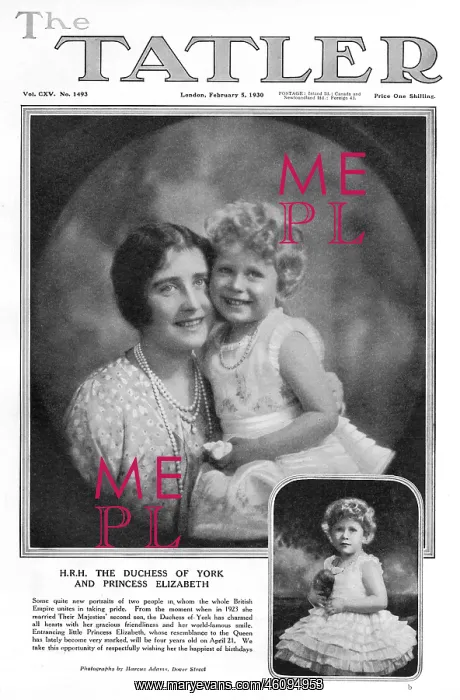 : Princess Elizabeth and her mother, 1930 : Princess Elizabeth and her mother, 1930