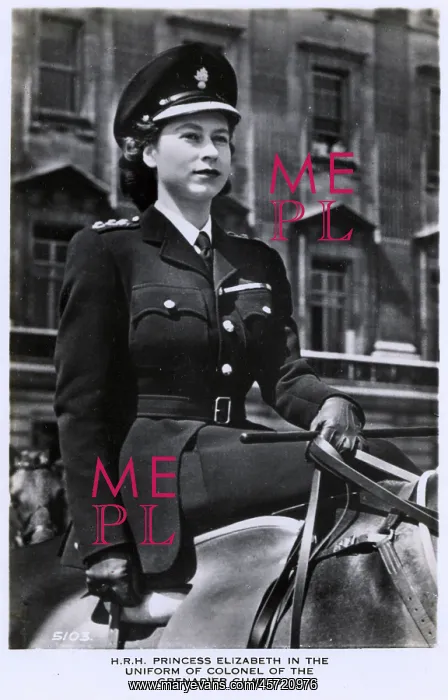 : Princess Elizabeth riding as Colonel of the Grenadier Guards : Princess Elizabeth riding as Colonel of the Grenadier Guards