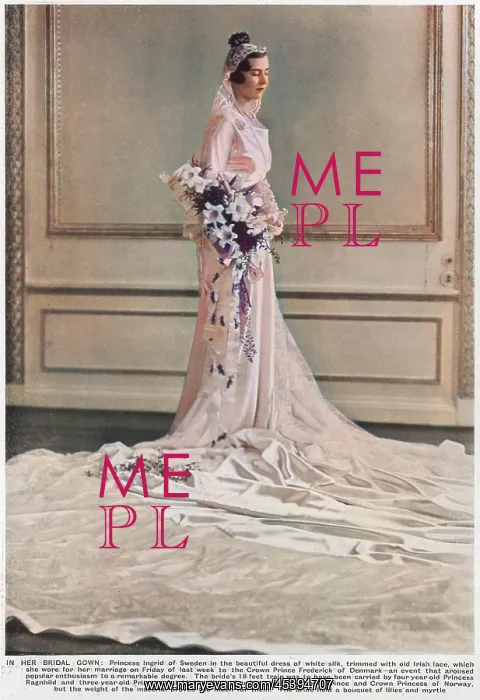 : Princess Ingrid of Sweden on her wedding day : Princess Ingrid of Sweden on her wedding day