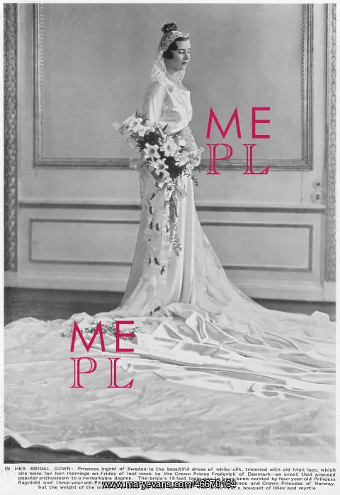 : Princess Ingrid of Sweden on her wedding day : Princess Ingrid of Sweden on her wedding day