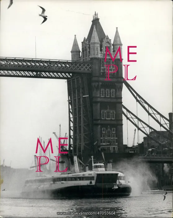 : Princess Margaret hovercraft on River Thames, London : Princess Margaret hovercraft on River Thames, London