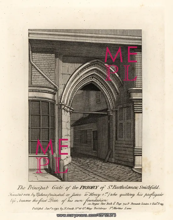 : The Principal Gate of the Priory of St. Bartholomew : The Principal Gate of the Priory of St. Bartholomew