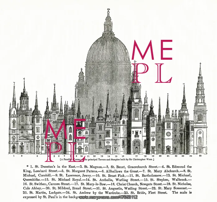 : Principal Towers and Steeples Built By Christopher Wren : Principal Towers and Steeples Built By Christopher Wren