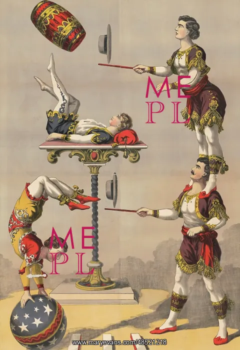 : Print of an acrobatic act : Print of an acrobatic act
