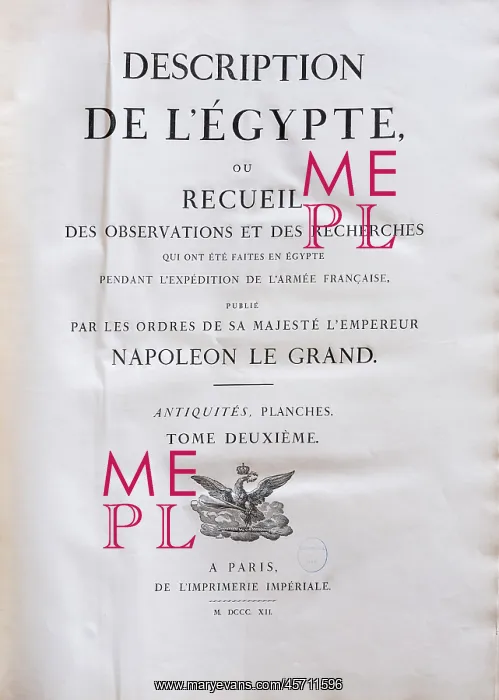 : Print, Description of Egypt, Bibliotheque du Senat : Print, Description of Egypt, Bibliotheque du Senat