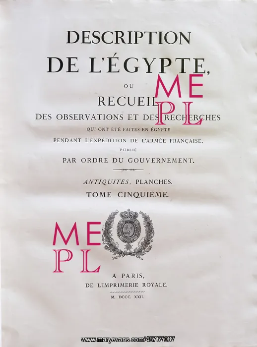 : Print, Description of Egypt, Bibliotheque du Senat : Print, Description of Egypt, Bibliotheque du Senat