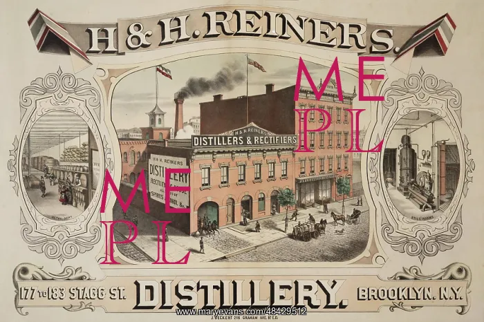 : Print of the H.& H. Reiners distillery buildings : Print of the H.& H. Reiners distillery buildings