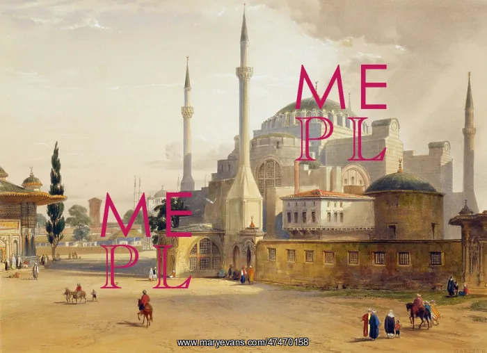 : Print shows exterior view of Ayasofya Mosque : Print shows exterior view of Ayasofya Mosque