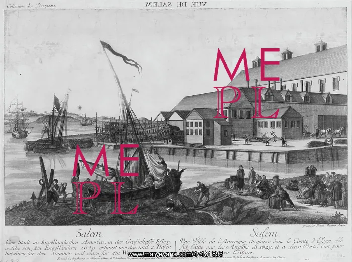 : Print shows people working along shore and wharf on the wate : Print shows people working along shore and wharf on the wate