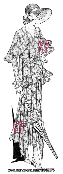 : Printed chiffon dress and coatee : Printed chiffon dress and coatee
