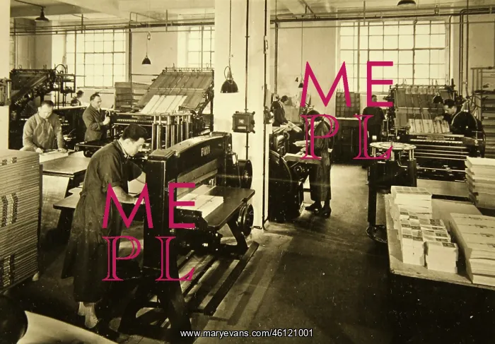 : Printer in Vienna - Interior view - About 1930 : Printer in Vienna - Interior view - About 1930