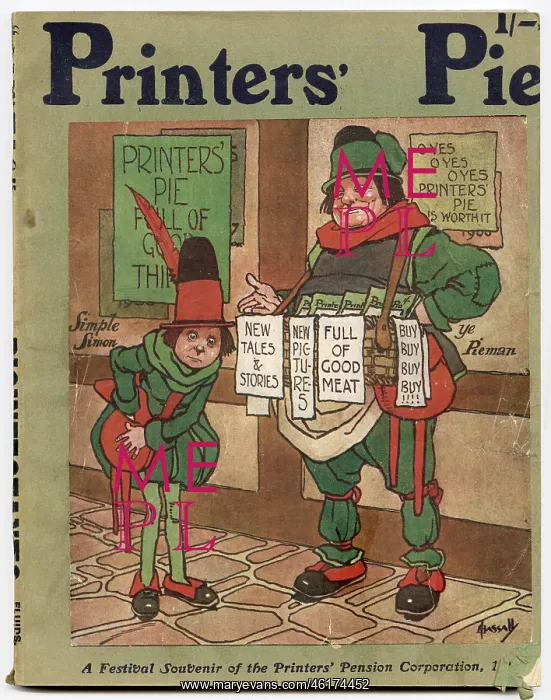 : Printers Pie cover, 1909 : Printers Pie cover, 1909