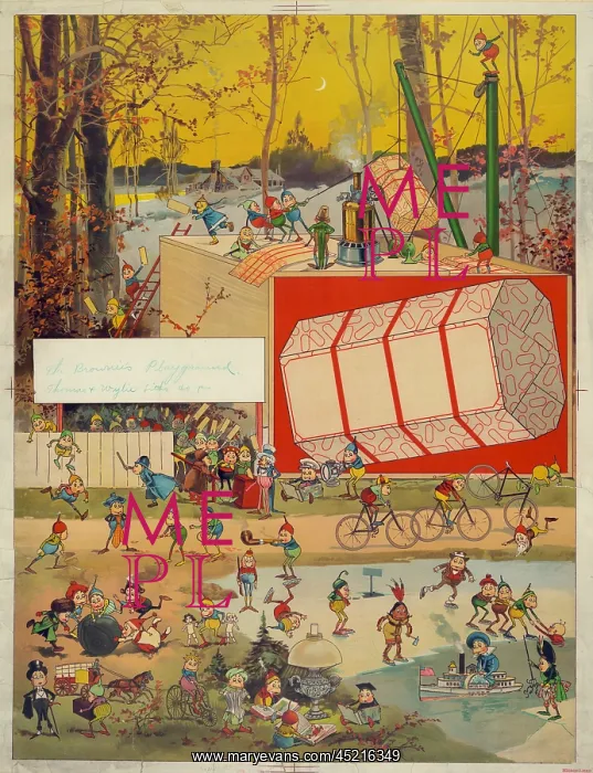 : Printfeaturing caricatures playing, titled: ? : Printfeaturing caricatures playing, titled: ?
