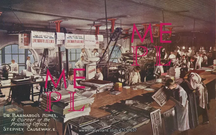 : Printing Office at Barnardo's Home, Stepney Causeway : Printing Office at Barnardo's Home, Stepney Causeway