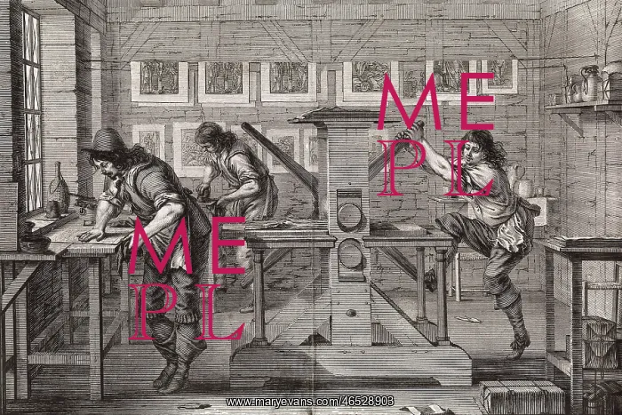 : Printing. Printmaker of etching. 1641. Engraving : Printing. Printmaker of etching. 1641. Engraving