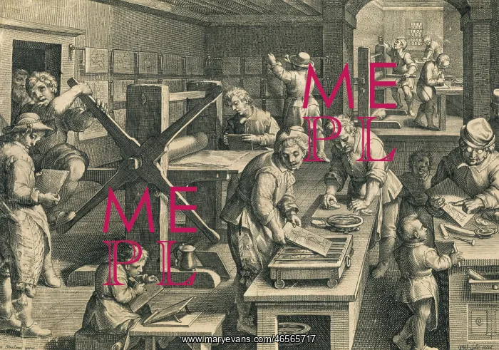  : Printing workshop (18th c.). Engraving