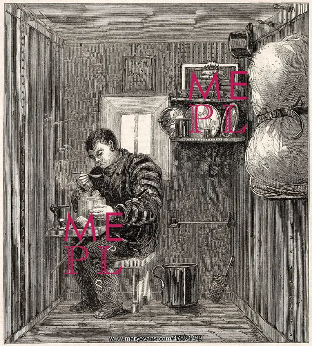 : Prison cell at Portland Prison, 1863 : Prison cell at Portland Prison, 1863