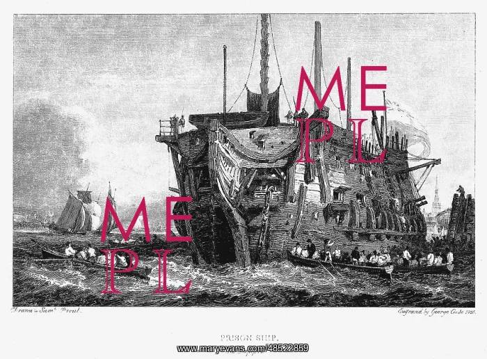 : Prison hulk at Deptford. These convict hulks were : Prison hulk at Deptford. These convict hulks were