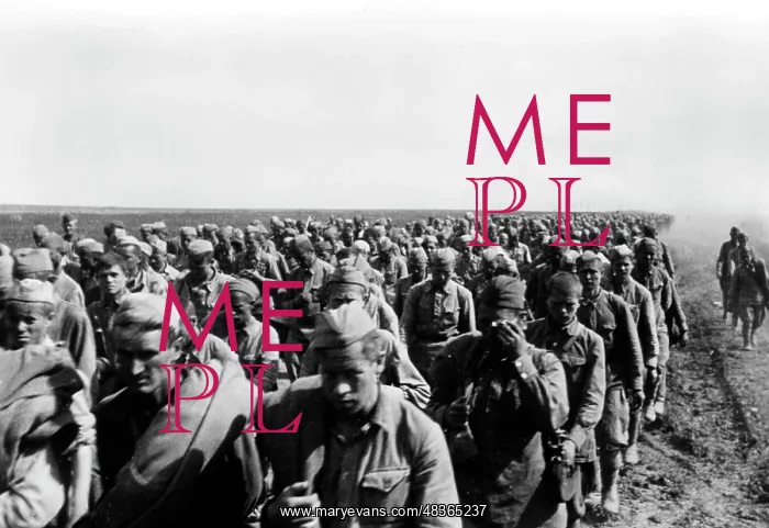 : Prisoner column after the battle at the Don Bend, 1942 : Prisoner column after the battle at the Don Bend, 1942