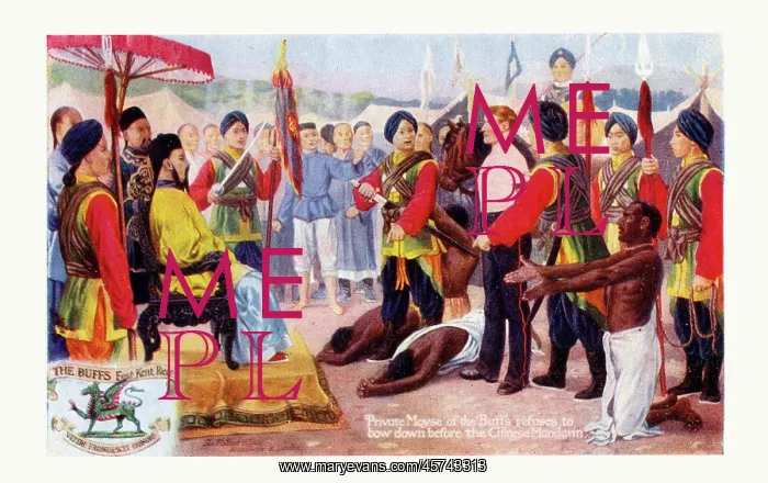 : Private John Moyse of The Buffs refusing to bow : Private John Moyse of The Buffs refusing to bow