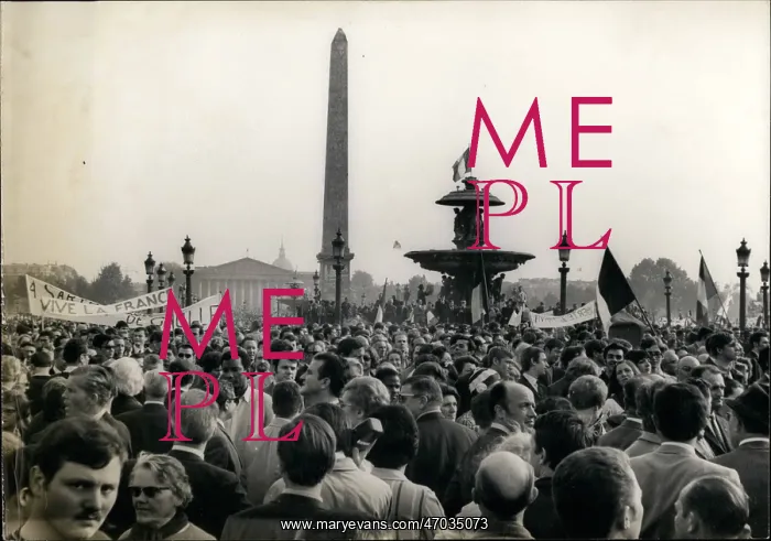 : Pro-Gaullist demonstration, Place de la Concorde, Paris : Pro-Gaullist demonstration, Place de la Concorde, Paris