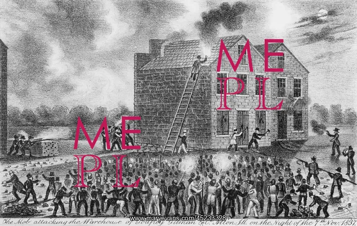 : A Pro-slavery mob burning down the building ? : A Pro-slavery mob burning down the building ?