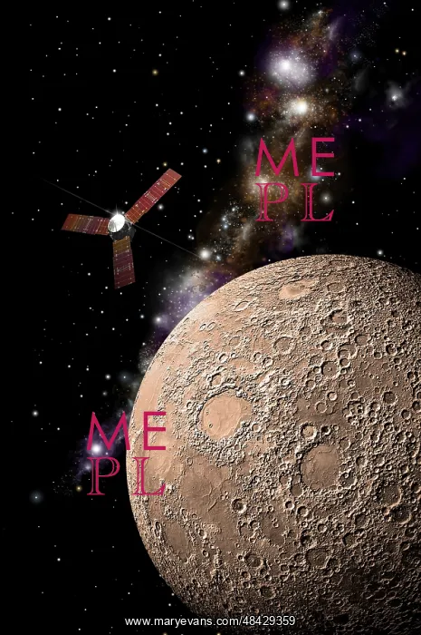 : A probe investigating a heavily cratered moon in deep space : A probe investigating a heavily cratered moon in deep space